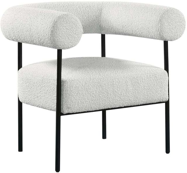 Meridian Furniture Blake Cream/Black Boucle Fabric Accent Chair-0