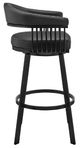 Armen Living Bronson Matte Black 29" Bar Swivel Bar Stool-2