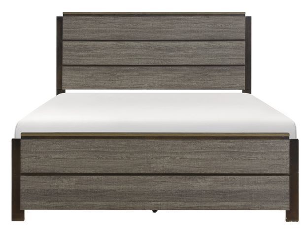 Homelegance® Vestavia Antique Gray/Dark Brown California King Panel Bed-2