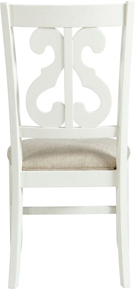 Elements International Stone White Dining Chair-3