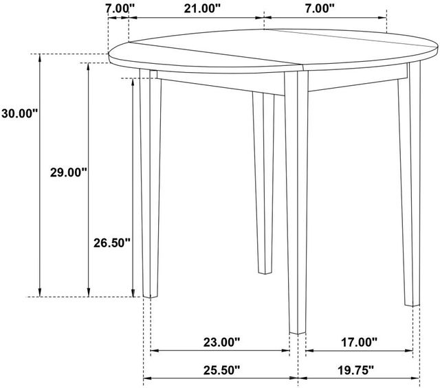 Coaster® Bucknell 3-Piece White Round Drop Leaf Dining Table Set-4