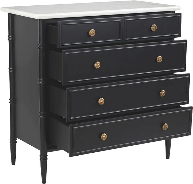 Moe's Home Collection Eleanor Black Chest with White Marble Top-1