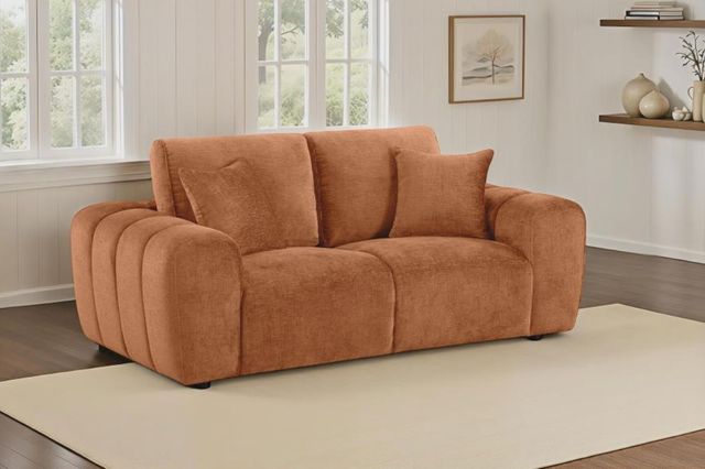 Coaster®  Burnett Burnt Orange Upholstered Wide Arm Loveseat-1
