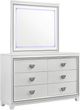 Elements International Moondance White Dresser and Mirror Set-0