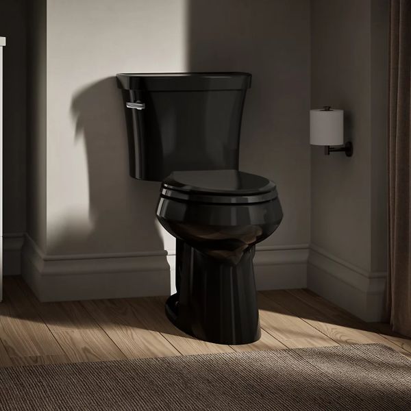KOHLER® Highline® Black 2-Piece 31" Chair-Height Elongated Toilet, 1.28 Gpf with Insuliner® Tank Liner-1