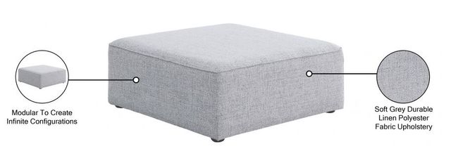 Meridian Furniture Cube Gray Modular Ottoman-3