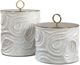 Uttermost® Ivory Tide 2-Piece Ivory/Metallic Canister Set-0