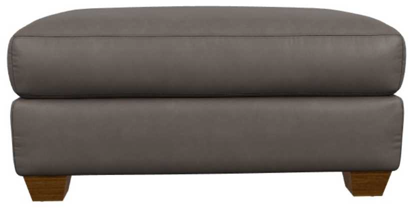 La-Z-Boy® Wilmette Greystone Leather Ottoman| Langlois Furniture