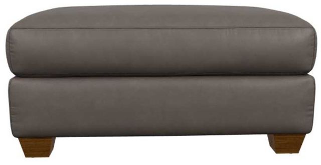 La-Z-Boy® Wilmette Greystone Leather Ottoman-1