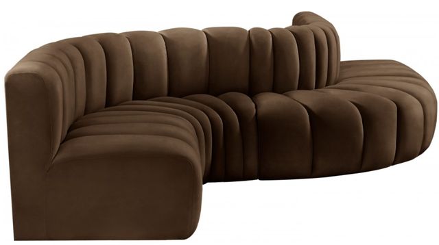 Meridian Furniture Arc 6-Piece Brown Velvet Sectional-2