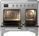 Ilve® Majestic III 40" Stainless Steel Pro Style Induction Range with Triple Glass Door and Chrome Trim-1