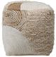 Dovetail Furniture Emmeline Ivory/Natural Pouf-1