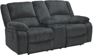 Signature Design by Ashley® Draycoll Slate Manual Reclining Loveseat and Console
