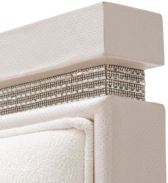 Michael Amini® Glimmering Heights Ivory California King Upholstered Panel Bed-3