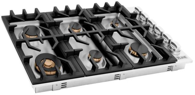 ZLINE 36" Stainless Steel Gas Cooktop with 6 Brass Burners-2