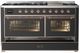 Ilve® Majestic III 60" Graphite Matte Pro Style Dual Fuel Natural Gas Range with Triple Glass Door and Copper Trim-2