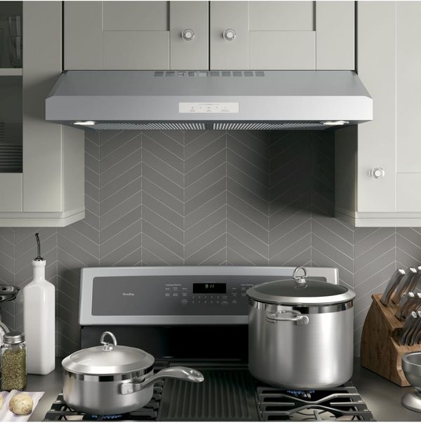 GE Profile 30" Stainless Steel Under Cabinet Range Hood