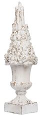 A & B Home Merriwether Antique White Spruce Finial-0