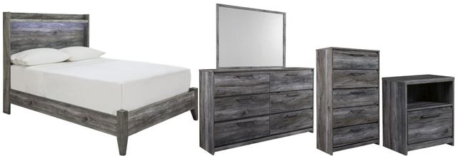 Signature Design by Ashley® Baystorm 5-Piece Gray Full Panel Bed Set-0