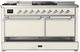 Ilve® Majestic III 60" Antique White Pro Style Dual Fuel Liquid Propane Range with Griddle and Chrome Trim-2