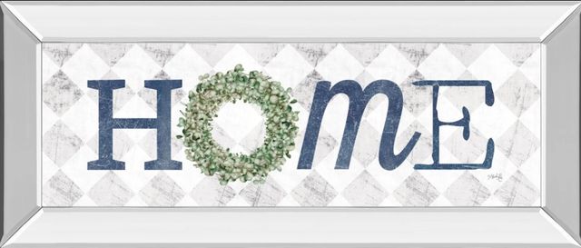 Classy Art Home With Eucalyptus Wreath I by Marla Rae Mirror Framed Wall Art-0