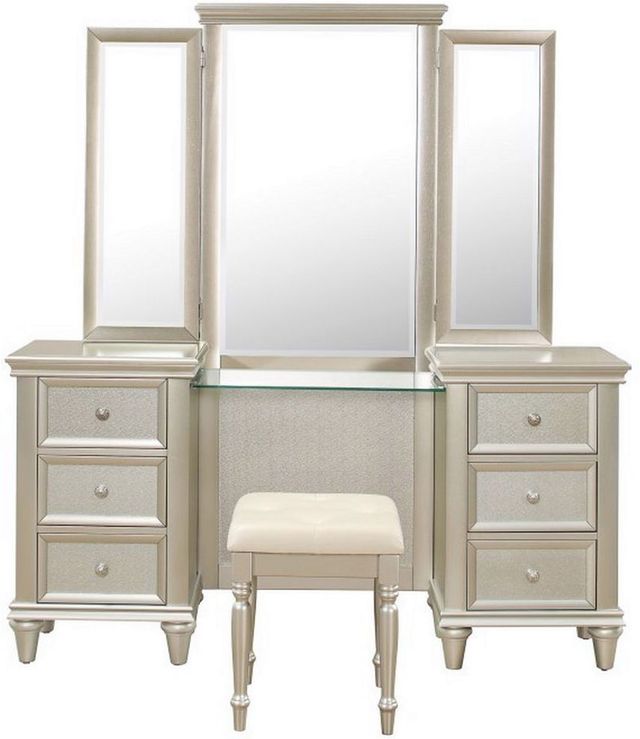 Homelegance® Celandine Silver Vanity Dresser and Mirror-2