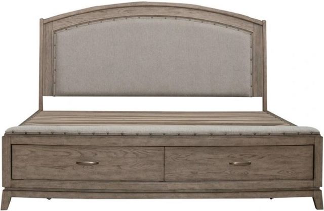 Liberty Furniture Avalon Burnished Beige King Upholstered Storage Panel Bed-2