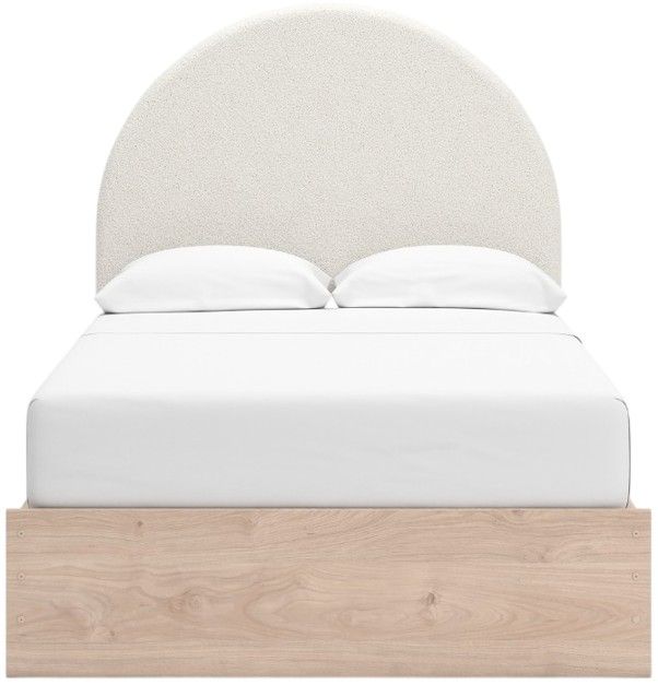 Signature Design by Ashley® Shapella Tan/White Youth Full 4-Drawer Upholstered Storage Panel Bed-2