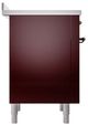 Ilve® Nostalgie II Noblesse 36'' Burgundy Pro Style Induction Range with Burnished Trim-2