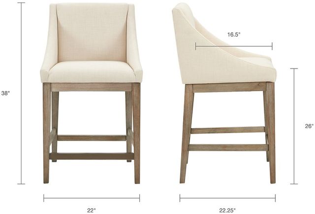 Olliix by Madison Park Cream Simon Counter Stool-1
