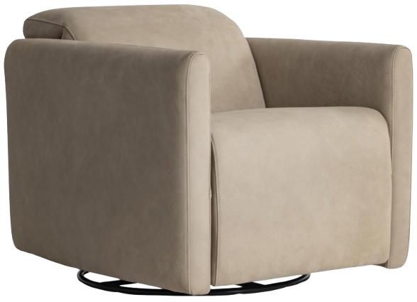 Bernhardt Livvy Bernhardt Living Brown 34" Leather Power Reclining Swivel Chair-0