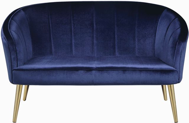 Coaster® Blue Upholstered Accent Settee-0