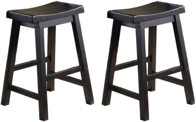 Homelegance® Saddleback Black Counter Height Stool-2