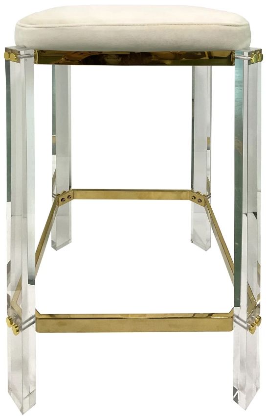 Harp & Finial® Helen Brass/Clear Acrylic Counter Stool-0
