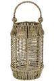 A & B Home Kira Brown Seagrass Rope Wrapped Lantern with Handle-0
