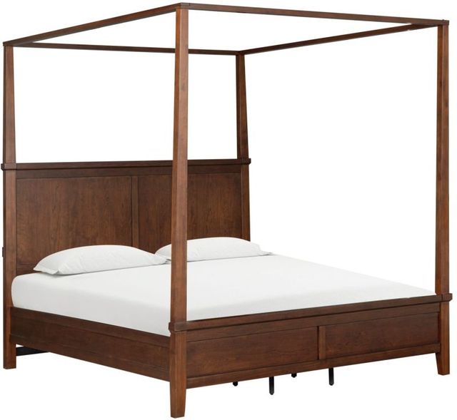 aspenhome® Channing Harvest Cherry California King Canopy Bed-0