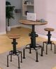 Furniture of America® Foskey Antique Black Round Bar Table with Brown Top -2