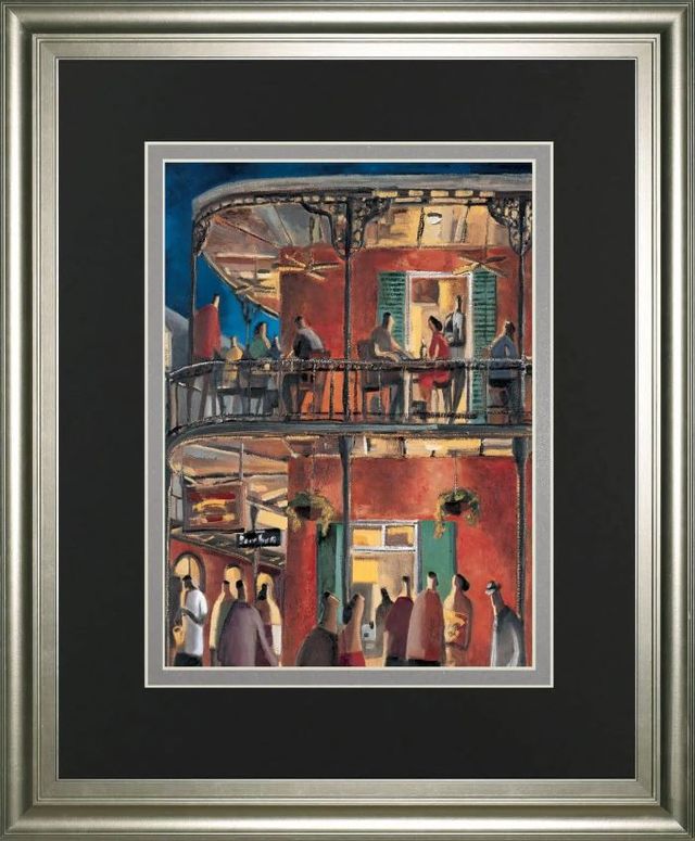 Classy Art Green/Red New Orleans Street by Lourengo, D. Wall Art-1