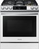 Samsung Bespoke White Glass Slide In Gas Range w/ Air Fry + TRAY INCLUDED, True Convection, 22k Burner, Coversion Broiler, Dehydrator & Reversible Griddle-0