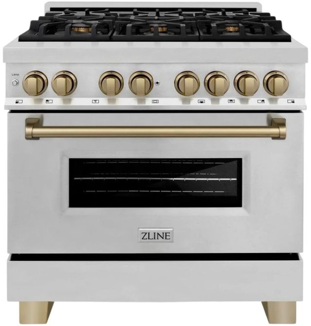 ZLINE Autograph Edition 36" Stainless Steel Pro-Style Dual Fuel Natural Gas Range-0