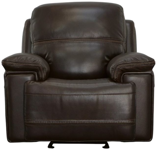 Flexsteel® Fenwick Dark Brown Power Gliding Recliner with Power Headrest-2