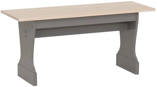 Linon Norah 3-Piece Gray/Maple Table Bench Nook Set-4