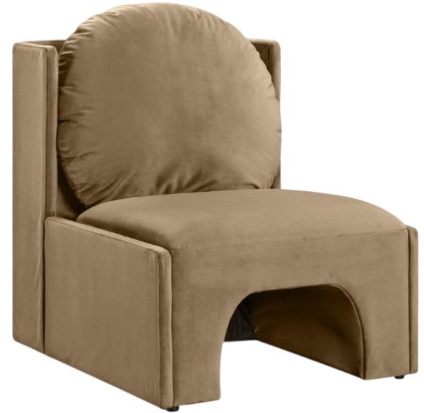 Meridian Furniture Sigma Beige Velvet Upholstered Accent Chair-0