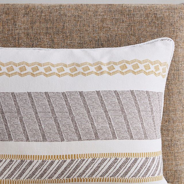 Olliix by Madison Park Newton 5 Piece Yellow and Charcoal Full/Queen Cotton Printed Comforter Set-4