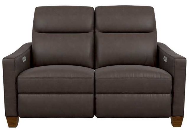 La-Z-Boy® Quinault Dark Chocolate Leather Power Reclining Loveseat with Headrest-1