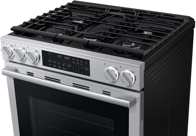 Samsung Bespoke 30" Stainless Steel Smart Slide-In Gas Range with Illuminated Precision Knobs-3