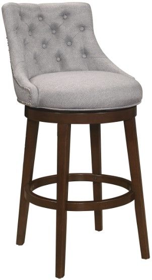 HH2 Home Halbrooke Chocolate/Smoke Gray Swivel Counter Stool-0