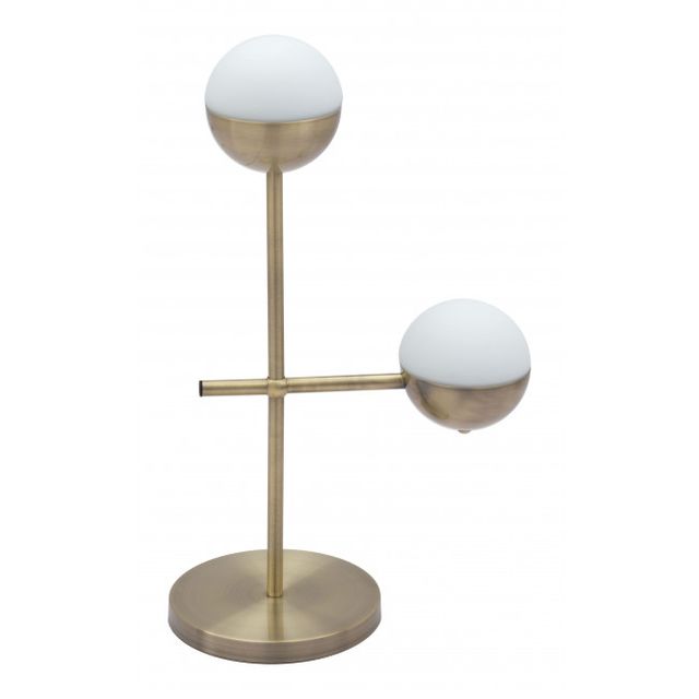 Zuo® Modern Waterloo White/Brushed Bronze Table Lamp-1