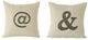 A & B Home Dashiell 2-Piece Gray/White 18"x18" Throw Pillow Set-0