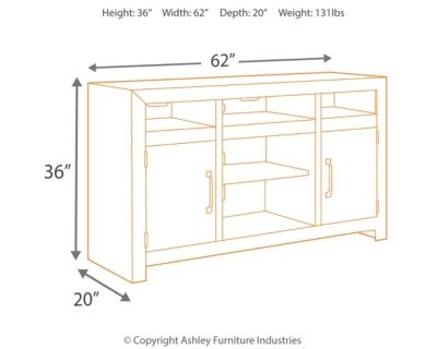 Signature Design by Ashley® Sommerford Brown 62" TV Stand with Electric Fireplace-2